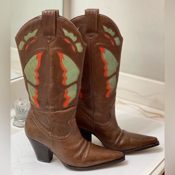 Diba Shoes - DIBA Vintage women Diva butterfly mid calf cowboy boots size 6.5, no damages!!!